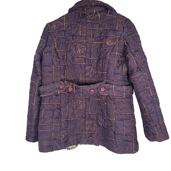 Sun Light Made in Italy Women's Quilted Gold/Purple Jacket Size Medium - Picture 2 of 10